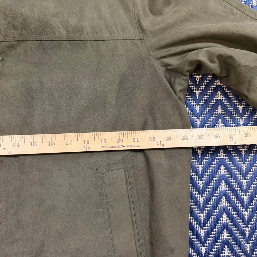 Newport Harbor Faux Suede Car Coat Mens Large Olive Green